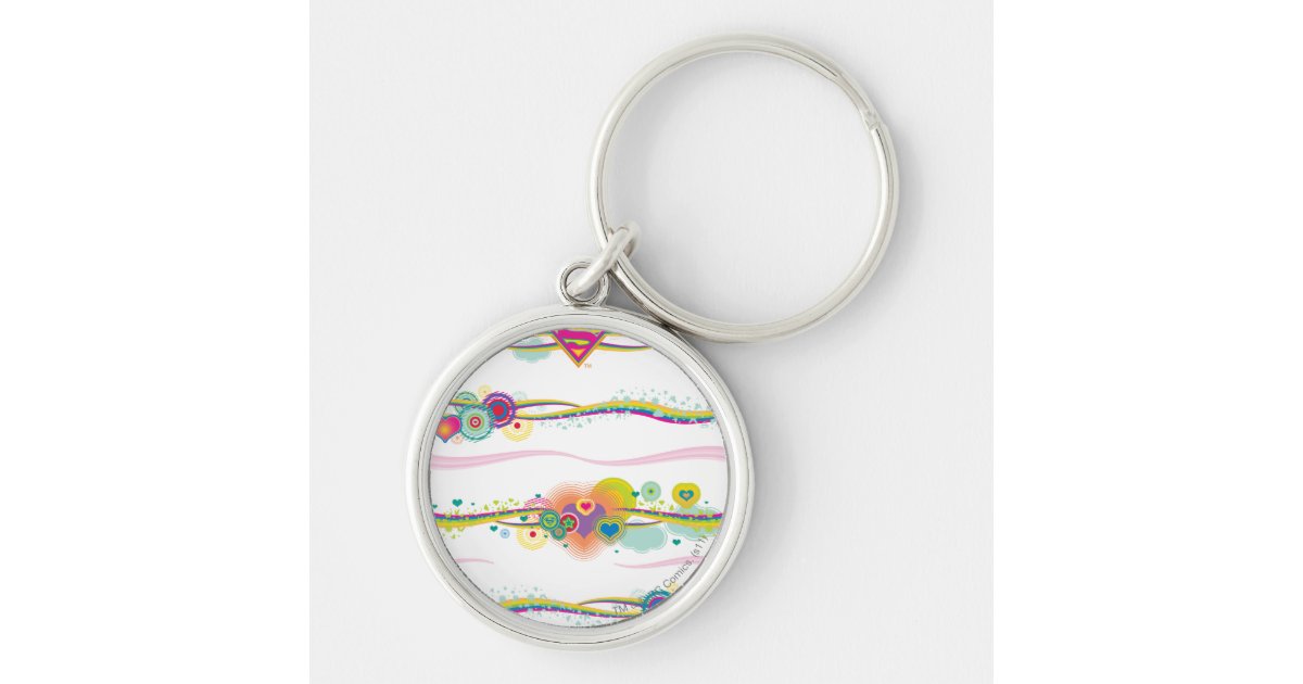 Supergirl Retro Rainbow Keychain | Zazzle