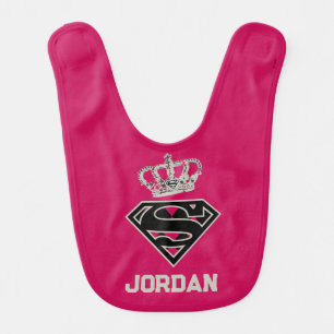 Supergirl S-Shield "Fit For A Queen" Baby Bib