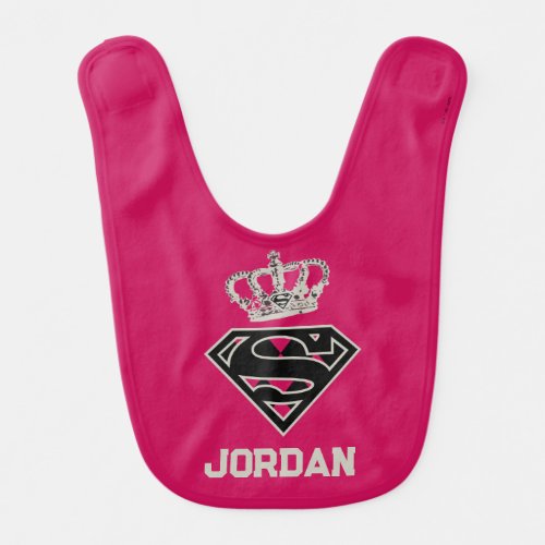 Supergirl S_Shield Fit For A Queen Baby Bib