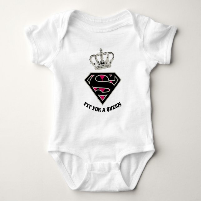 Supergirl S-Shield "Fit For A Queen" Baby Bodysuit (Front)