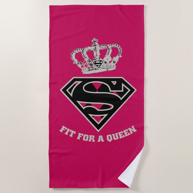 Supergirl S-Shield "Fit For A Queen" Beach Towel (Front)