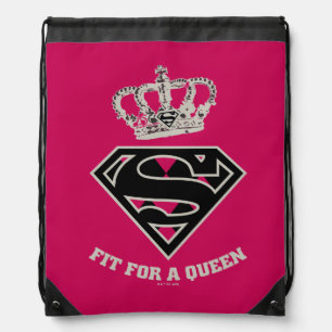 Supergirl S-Shield "Fit For A Queen" Drawstring Bag