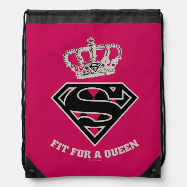 Supergirl S-Shield "Fit For A Queen" Drawstring Bag (Front)