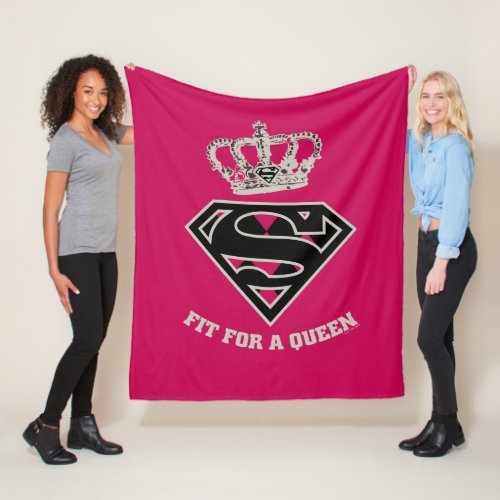 Supergirl S_Shield Fit For A Queen Fleece Blanket