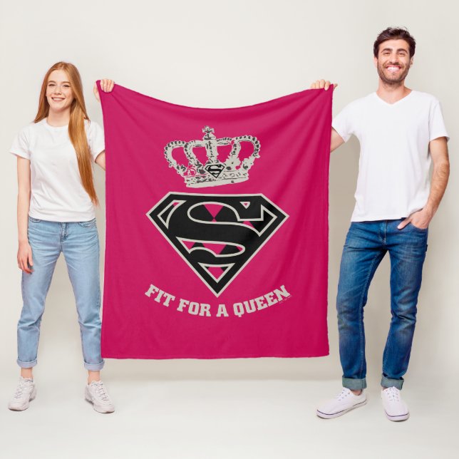 Supergirl S-Shield "Fit For A Queen" Fleece Blanket (In Situ)