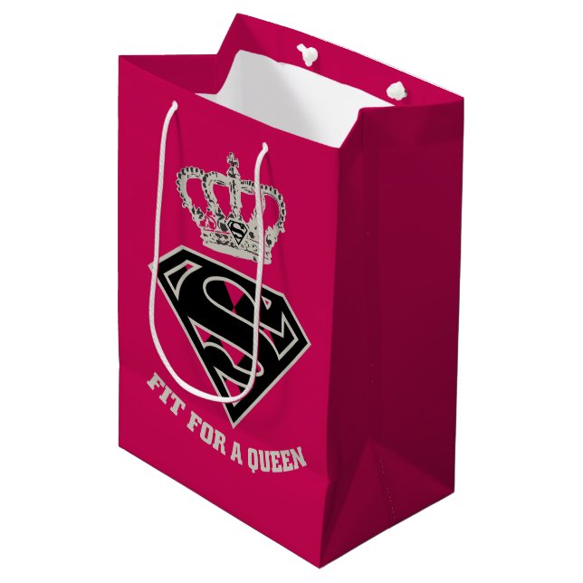 Supergirl S-Shield "Fit For A Queen" Medium Gift Bag (Front Angled)