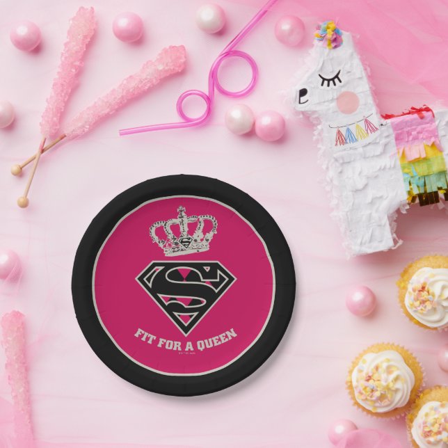 Supergirl S-Shield "Fit For A Queen" Paper Plates (Party)