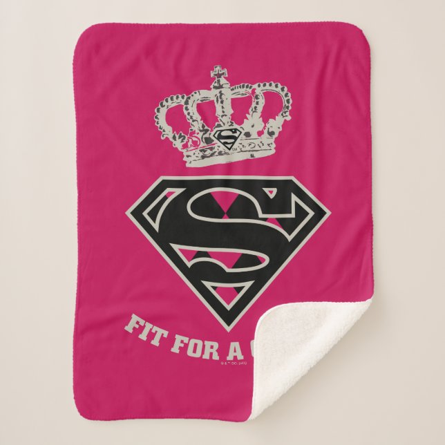 Supergirl S-Shield "Fit For A Queen" Sherpa Blanket (Front)