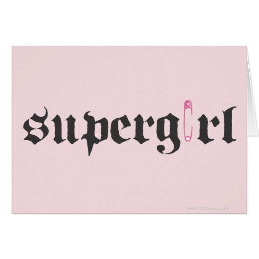 Supergirl Safety Pin Letter Cards (Front Horizontal)