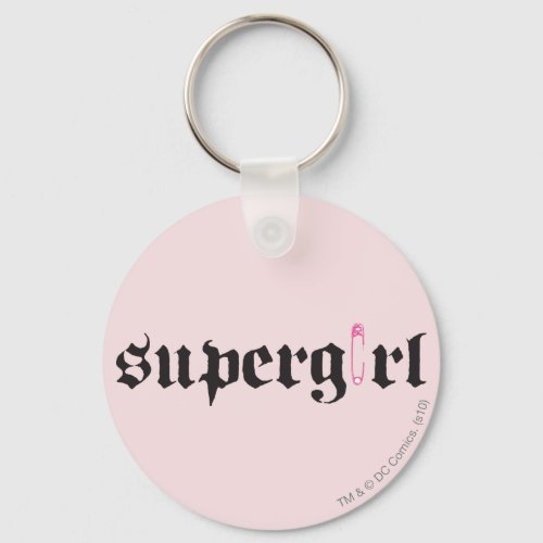Supergirl Safety Pin Letter Keychain