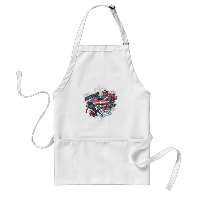 Supergirl Saves the World Adult Apron (Front)