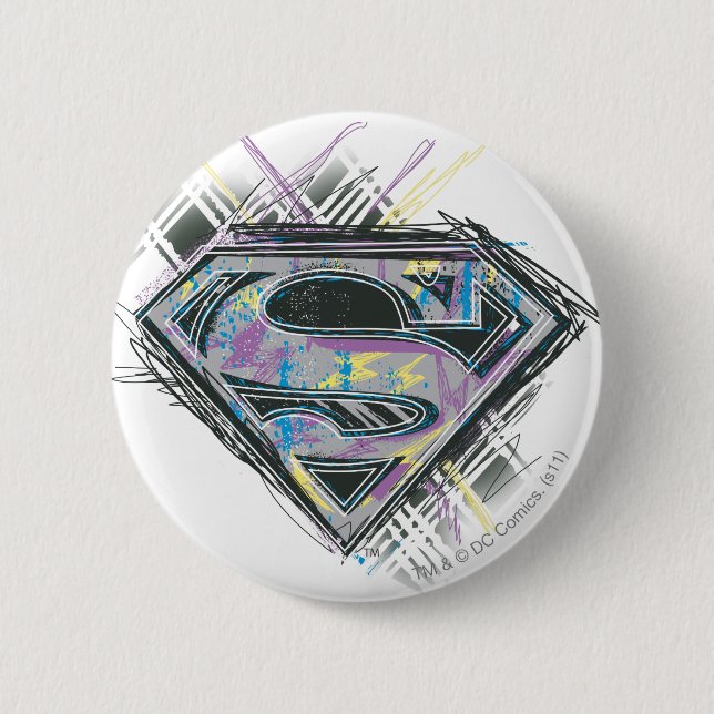 Supergirl Scribbles Logo Pinback Button (Front)