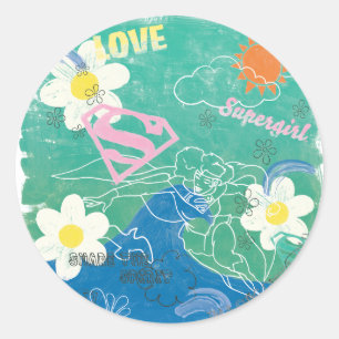 Supergirl Share the Spirit & Love Classic Round Sticker