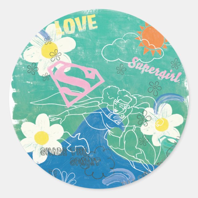 Supergirl Share the Spirit & Love Classic Round Sticker (Front)