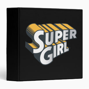 Supergirl Silver and Orange Logo 3 Ring Binder