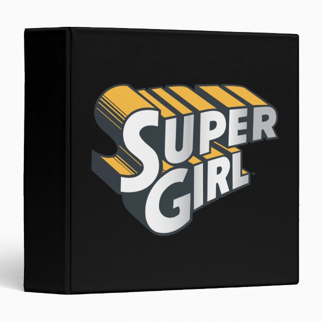 Supergirl Silver and Orange Logo 3 Ring Binder (Front/Spine)