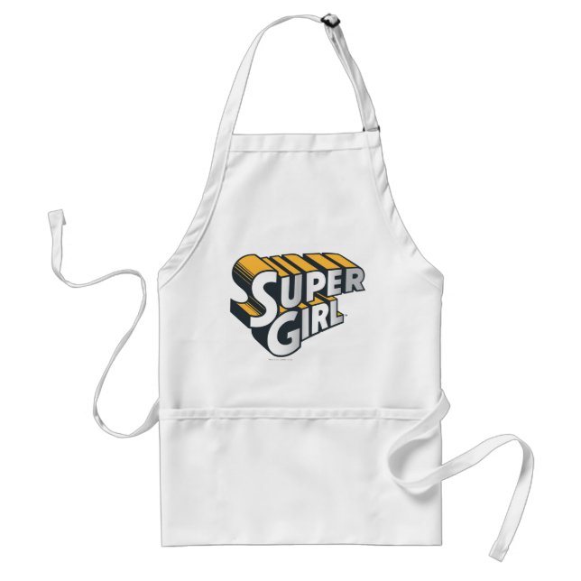 Supergirl Silver and Orange Logo Adult Apron (Front)