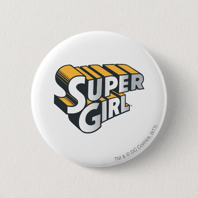 Supergirl Silver and Orange Logo Pinback Button (Front)