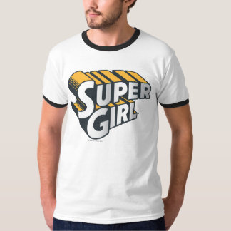 Supergirl Silver and Orange Logo T-Shirt