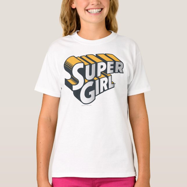 Supergirl Silver and Orange Logo T-Shirt (Front)