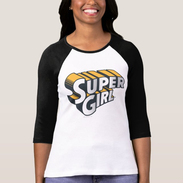 Supergirl Silver and Orange Logo T-Shirt (Front)