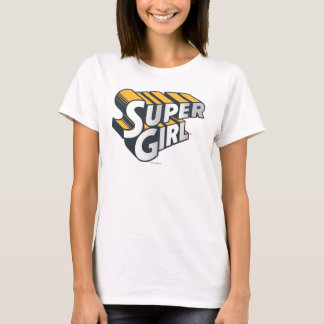 Supergirl Silver and Orange Logo T-Shirt