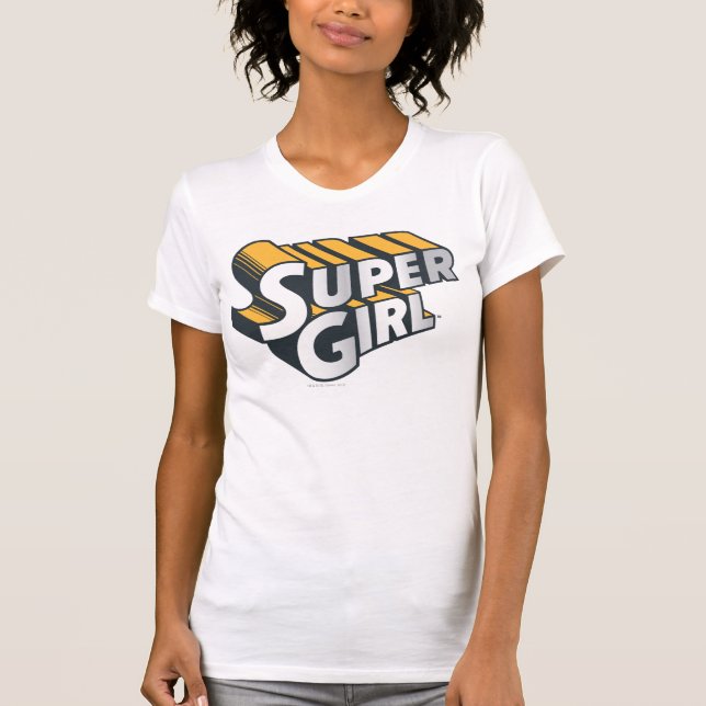 Supergirl Silver and Orange Logo T-Shirt (Front)