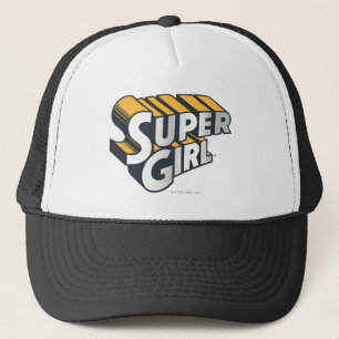 Supergirl Silver and Orange Logo Trucker Hat