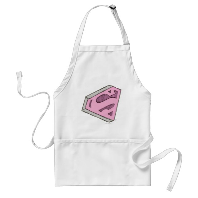 Supergirl Sketched Pink Logo Adult Apron (Front)