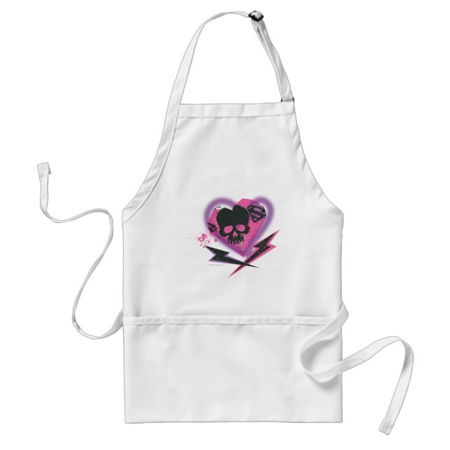 Supergirl Skulls and Lightning Adult Apron (Front)