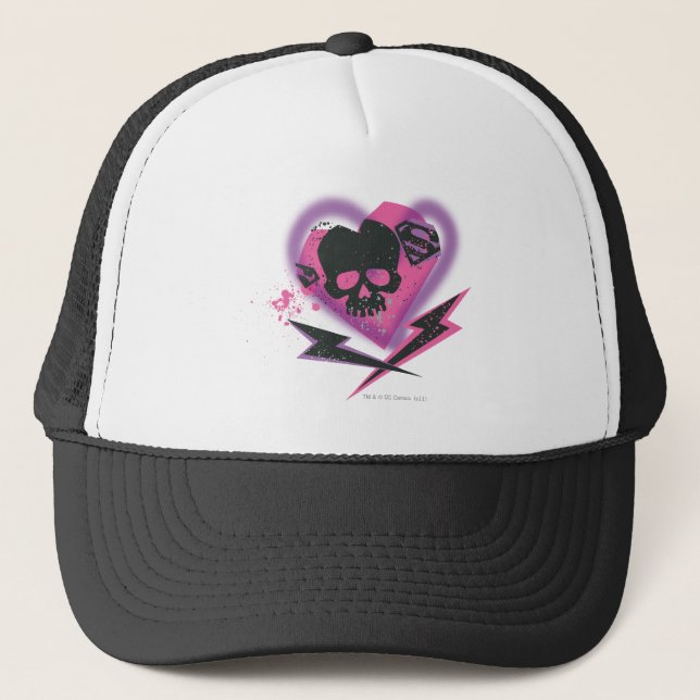 Supergirl Skulls and Lightning Trucker Hat (Front)