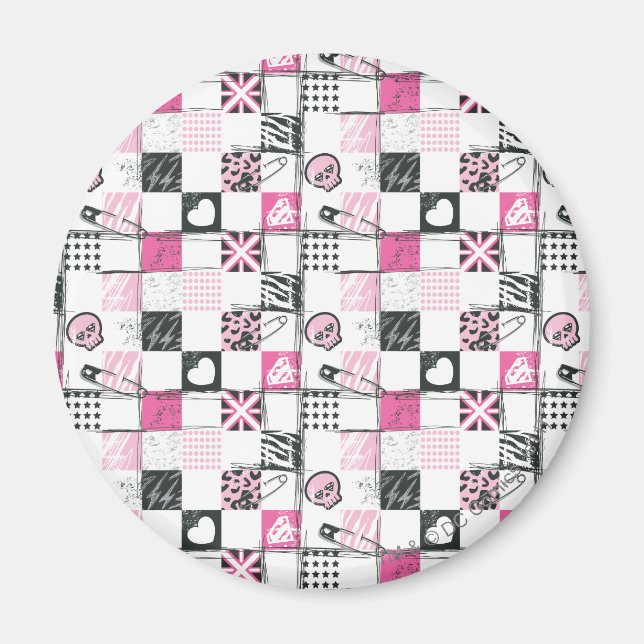 Supergirl Skulls and Pins Pattern Magnet (Front)