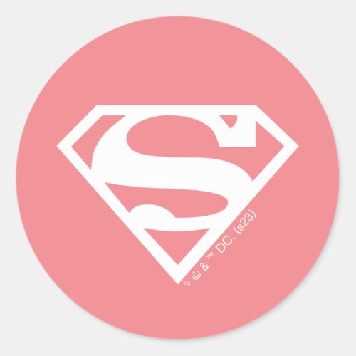 Supergirl Solid S_Shield Classic Round Sticker
