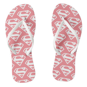 Supergirl Solid S-Shield Flip Flops