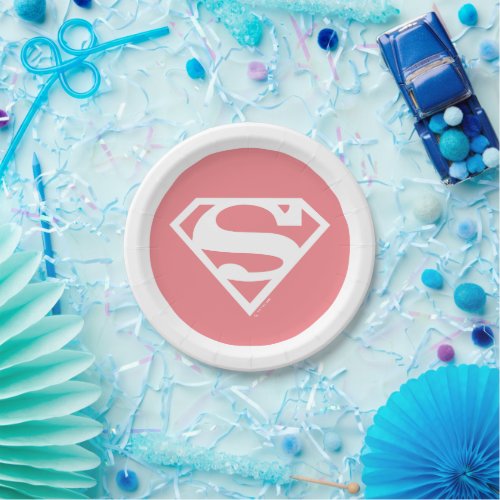 Supergirl Solid S_Shield Paper Plates