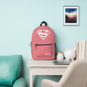 Supergirl Solid S-Shield Printed Backpack