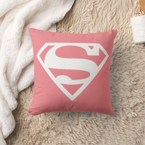 Supergirl Solid S_Shield Throw Pillow