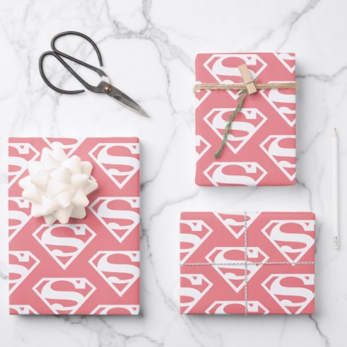Supergirl Solid S_Shield Wrapping Paper Sheets