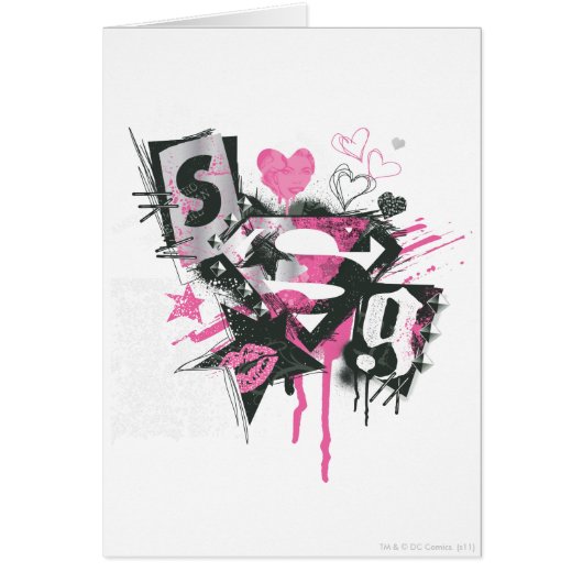 Supergirl Spills and Scribbles Collage Cards (Front)