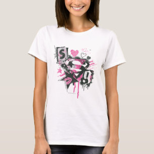 Supergirl Spills and Scribbles Collage T-Shirt