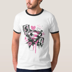 Supergirl Spills and Scribbles Collage T-Shirt