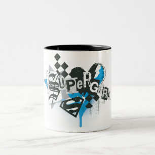 Supergirl Spills and Splatter Two-Tone Coffee Mug