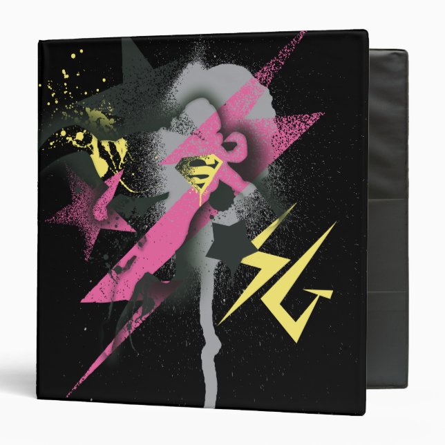 Supergirl Spray Paint 3 Ring Binder (Front/Inside)
