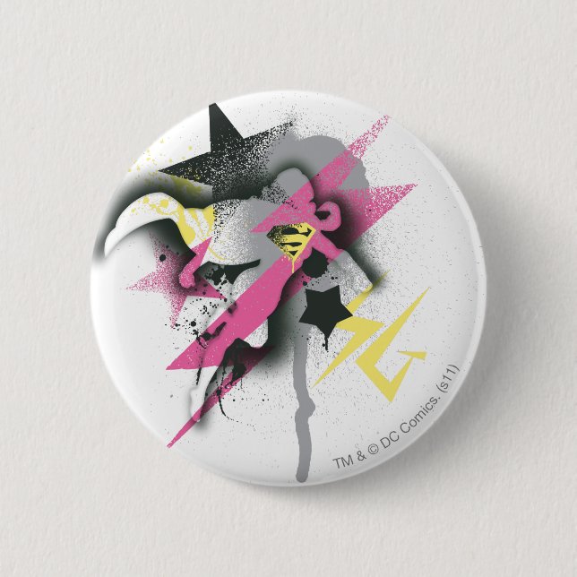 Supergirl Spray Paint Pinback Button (Front)