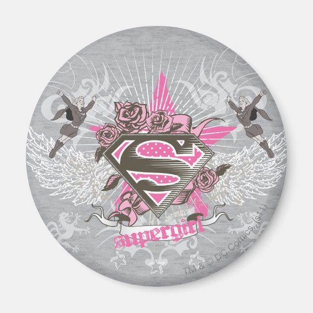 Supergirl Star and Roses Magnet (Front)