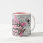 Supergirl Star and Roses Two-Tone Coffee Mug (Front Right)