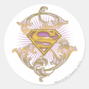 Supergirl Starbust Logo Classic Round Sticker