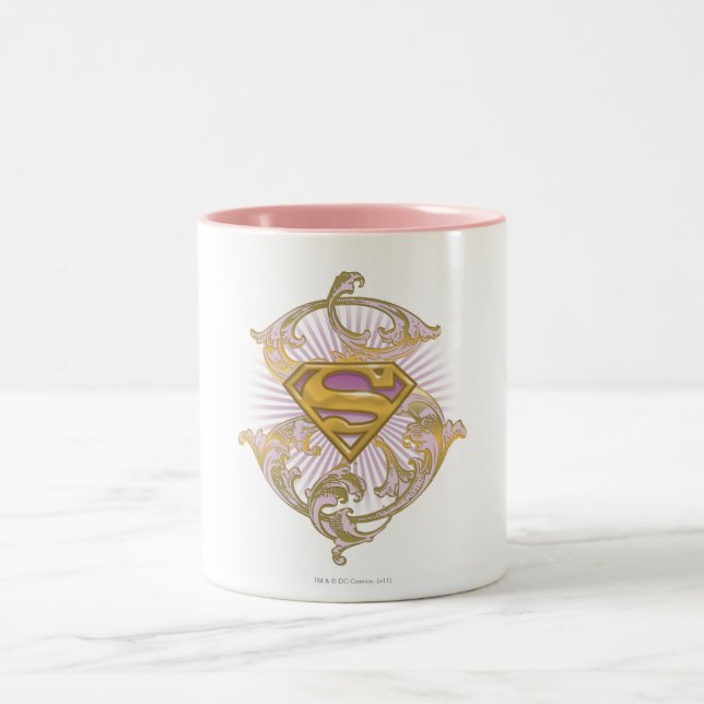 Supergirl Starbust Logo Two-Tone Coffee Mug (Center)