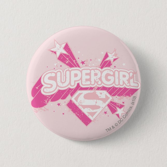 Supergirl Stars and Logo Pinback Button (Front)