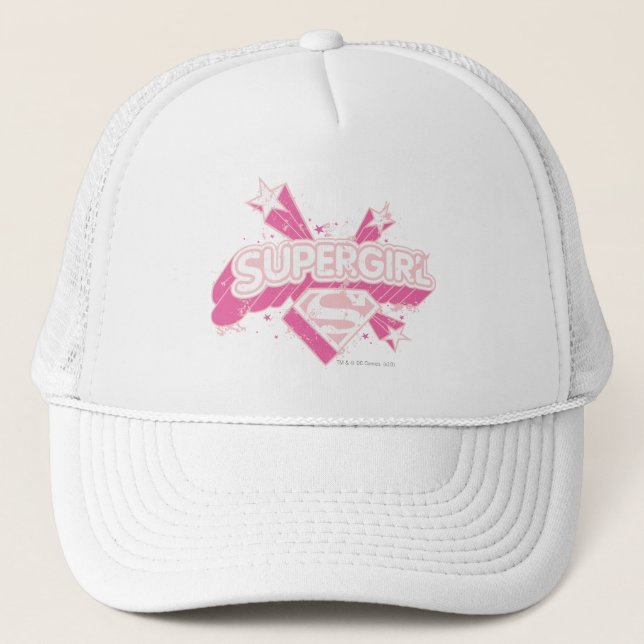 Supergirl Stars and Logo Trucker Hat (Front)